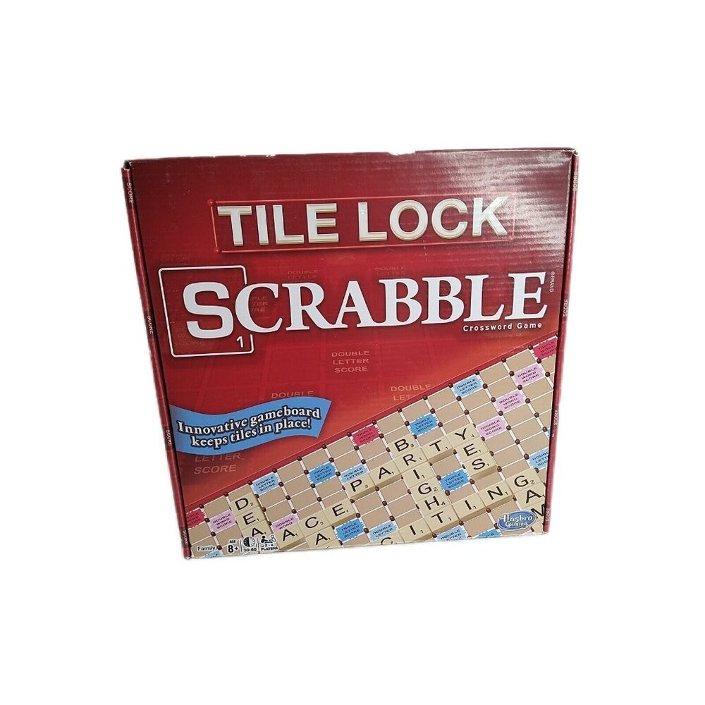 SCRABBLE Tile Lock Crossword Game, Adults And Kids 8+